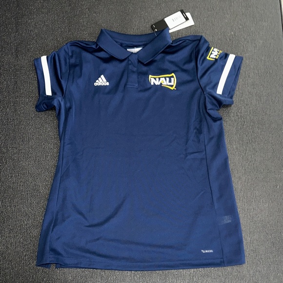 adidas Tops - NWT Adidas women’s Blue Polo Shirt with NAU size Large